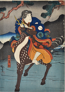 Hirosada, Kabuki Actor Riding a Deer