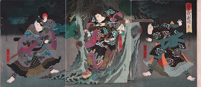 Hirosada, Actors as Ettyujiro and Kagekiyo in Gedatsu