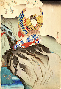 Hirosada, Nakamura Tamashichi I as the Spirit of a Mandarin Duck