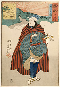 Kuniyoshi, Personal encounters for the eight views - Returning Sails at Yabase