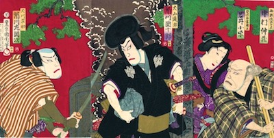Kunichika, Ichikawa Danjuro in Butai Akaruki Chisei no Yoshibai