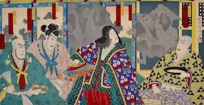 Kunichika, Minamoto no Yoshitsune and Tengu