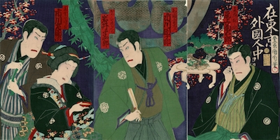 Kunichika, Ichikawa Danjuro IX in Ningen Banji Kane no Yo no Naka