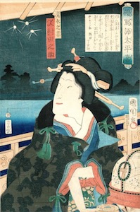 Kunichika, Sawamura Tanosuke III as the Wife of Shimizu Muneharu