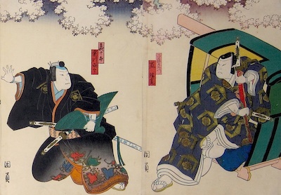 Kunikazu, Four Sheet Print - The Revenge of the Soga Brothers