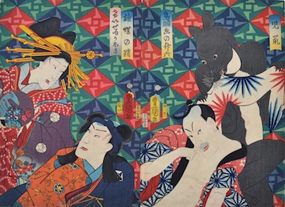 Kunisada, Actors in Play with Mouse