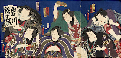 Kunisada, Bando Shuka I and Iwai Kumesaburo III in Sumoba