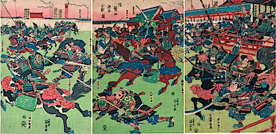 Kunisada, Battle Between the Minamoto and the Taira at Taiken Gate