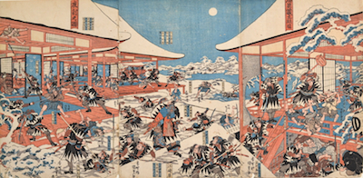 Kunisada, The Storehouse of Loyal Retainers Act XI - The Night Attack