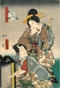 Kunisada, A Genji Twelve Months - The Fourth Month (Uzuki)