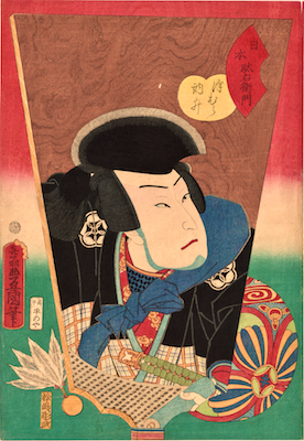 Kunisada, Hagoita with Sawamura Tossho as Nippon Daemon