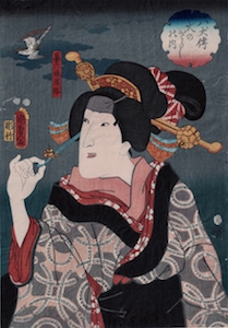 Kunisada II, Eight Dog Heroes (Satomi Hakkenden) - Hikiroku's Daughter Hamaji