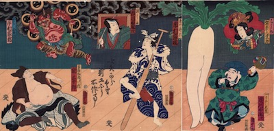 Kunisada II, A Scene from Yanagi ni Kaze Fuki ya no Itosuji