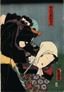 Kunisada, Iwai Kumesaburo III as Izayoi Osayo