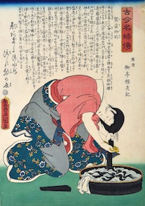 Kunisada, Loyal Women of All Time - Kesa Gozen Washing