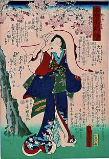 Kunisada, Legends of Women of All Ages - Portrait of Chiyo-ni