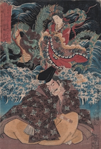 Kunisada, Lord Hojo Tokimasa Dreaming Benzeiten