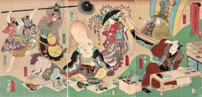 Kunisada, Nakamura Fukusuke I in Funa Torite Megumi no Otsu-e