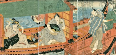Kunisada,  Sawamura Tossho I in Hachiman-gane Urami no Mijikayo