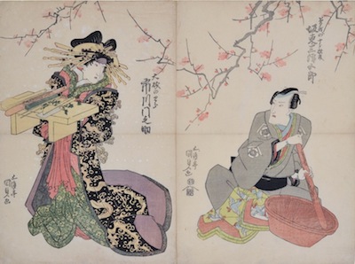 Kunisada, Two Actors Preparing Food