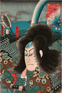 Kunisada, Examples of the 5 Elements, Water - Sawamura Chojuro V as Taira no Tadamori