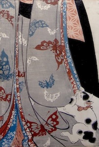 Kunisada, Woman with Cat - kakemono-e