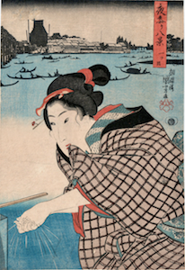 Kuniyoshi, 8 Views of Night Visits to Temples and Shrines - Hitotsume