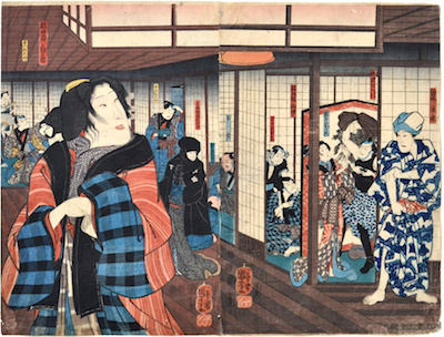Kuniyoshi, Bando Shuji I as the Courtesan Shiraito