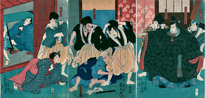 Kuniyoshi, Scene from Konoshita Soga Megumi no Masagoji