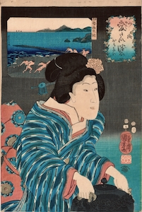 Kuniyoshi, Celebrated Treasures of Land and Sea - Shrimp from Ise