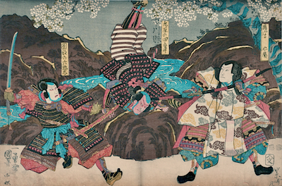 Kuniyoshi, A Scene from Ichinotani Mushae no Iezuto