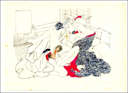 Utagawa School, Shunga Brush Drawing