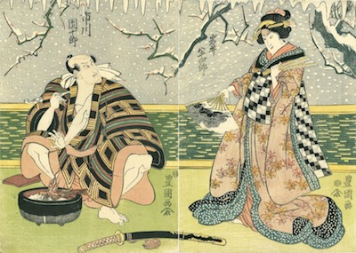 Toyokuni I, Actors in the Drama Onna Hachinoki