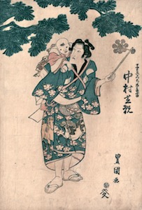 Toyokuni I, Nakamura Utaemon IV as the Nursemaid Komori