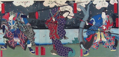 Yoshitaki, Three Actors in the Play Shiranui Monogatari