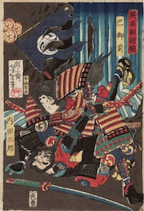 Yoshitoshi, Famous Fights Between Brave Men - Tomoe Gozen