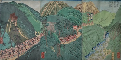 Yoshitoshi, Minamoto Yoritomo at the Hakone Pass